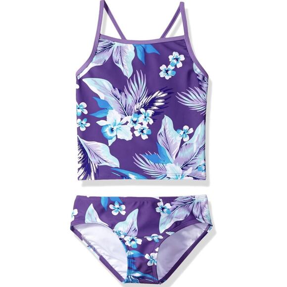 Kanu Surf Girls Melanie Beach Sport 2 Piece Tankini Swimsuit Size 14 UPF 50+ - Picture 1 of 13